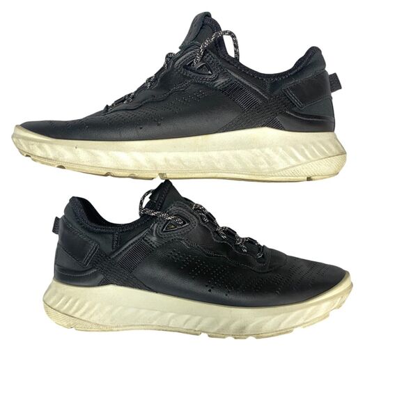 ECCO ST.1 Lite Athletic Sneakers Womens Size 8 Black Perforated Leather Lace Up - Picture 9 of 15
